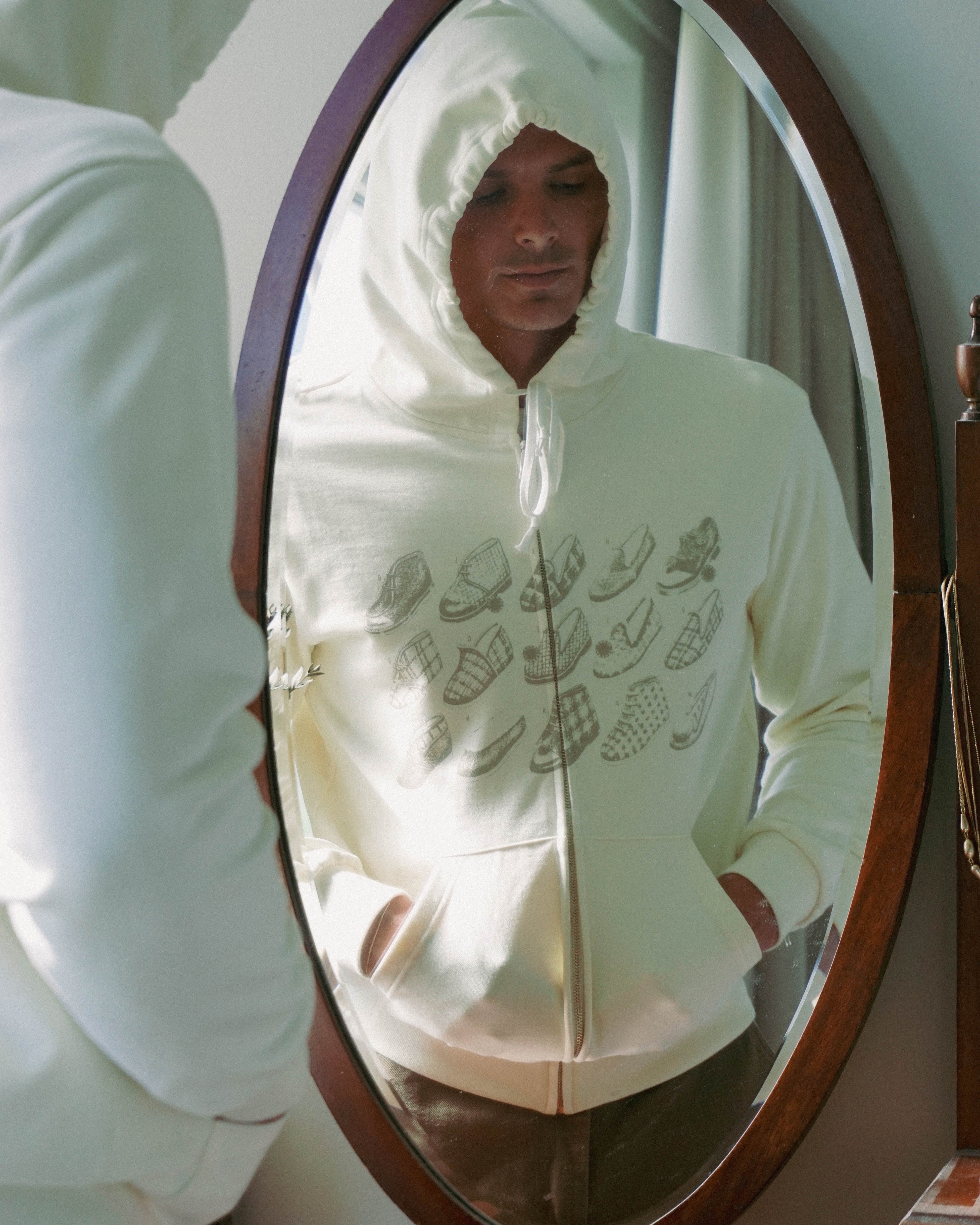 SLIPPER ZIP-UP HOODIE CREAM